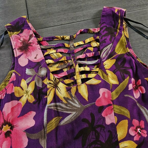 JBS Dress Womens 10 Floral Button Front Sleeveless Maxi Midi Rayon 90s Resort - Picture 9 of 9